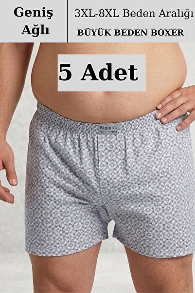 bigiyin 5 bucăți boxeri pentru bărbați de mărime mare, mărimi mari între 3xl-...