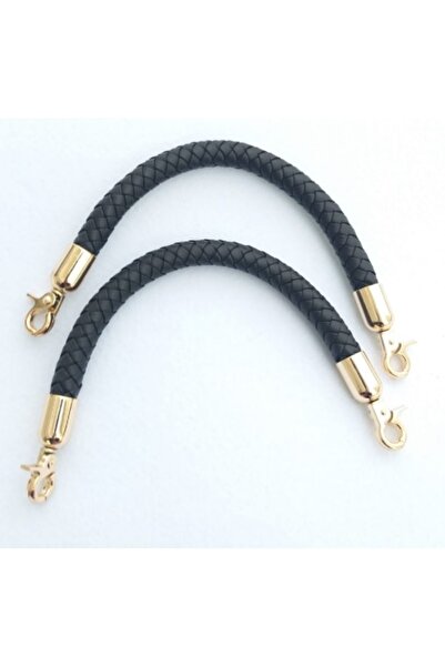 angel çanta aksesuar Πλεκτή λαβή τσάντας, Μαύρο χρώμα 31 εκ. Ζεύγος