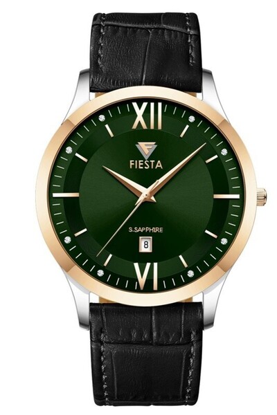Fiesta ساعة يد رجالية F24088M بحزام جلدي