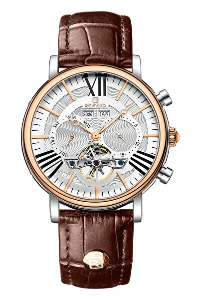 Reward Rd333375M Leather Cord Automatic Men's Wristwatch