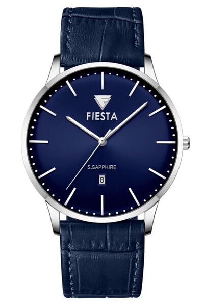 Fiesta ساعة يد رجالية F24087M بحزام جلدي