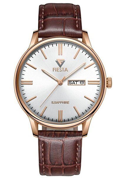 Fiesta ساعة يد رجالية بحزام جلدي F24026MZ