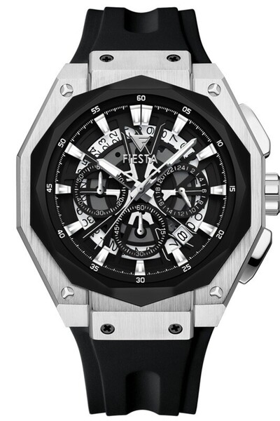 Fiesta ساعة يد رجالية F24076M مع حزام سيليكون