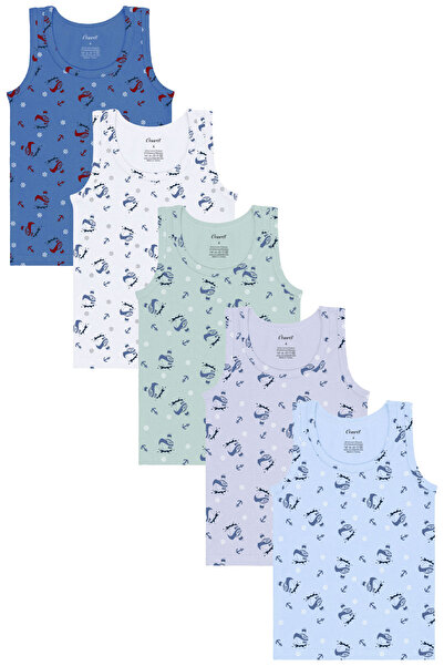 Onurel قميص داخلي من الليكرا مطبوع عليه سفينة مكونة من 5 قطع للأولاد