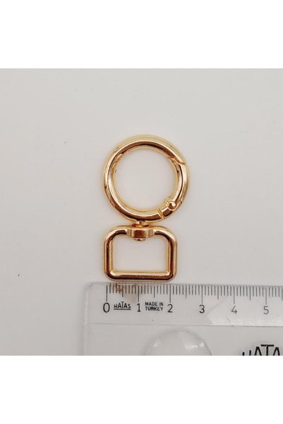 angel çanta aksesuar Angel Çanta Aksesuar 2 cm Light Gold Köşeli Yaylı Halka 1 Adet