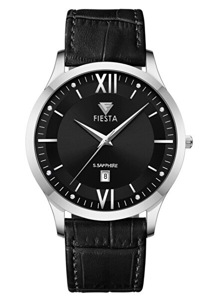 Fiesta ساعة يد رجالية F24088M بحزام جلدي