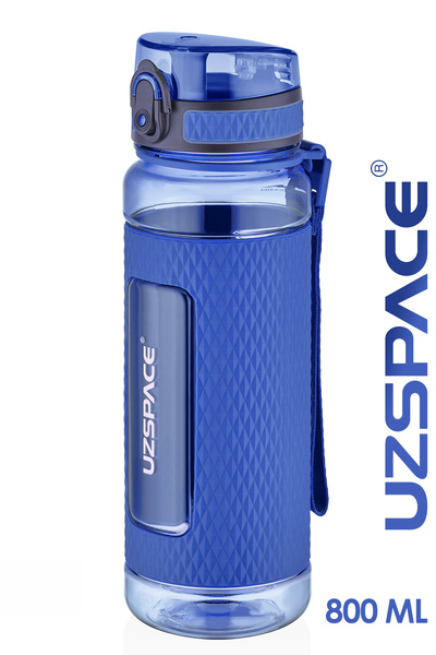 Uzspace 800 ML BÜYÜK BOY Tritan Su Matarası Silikon Korumalı Kaydırmaz Gövde ...
