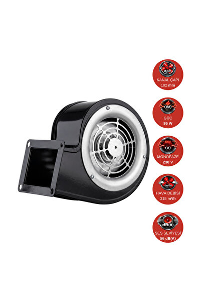 Dündar CS 12.2 95W 315m3/h 2860D 220/230V Monofaze Salyangoz Radyal Kalorifer...