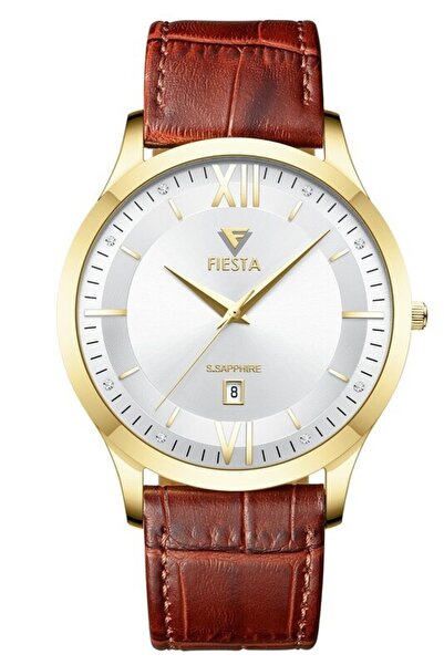 Fiesta ساعة يد رجالية F24088M بحزام جلدي