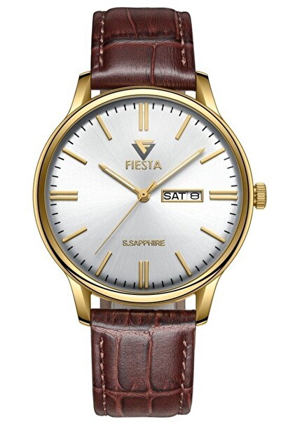 Fiesta ساعة يد رجالية بحزام جلدي F24026MZ