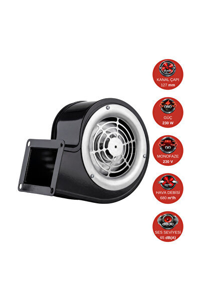 Dündar CS 16.2 230W 680m3/h 2625D 220/230V Monofaze Salyangoz Radyal Kalorife...