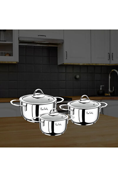 Pierre Cardin Planet 6 Parça Mini Gümüş Tencere Seti