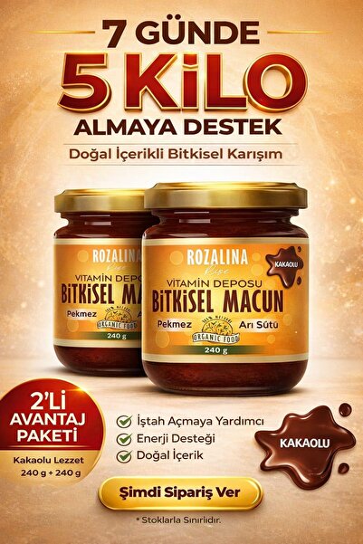 Rozalina Rise İştah açıcı kilo almaya yardımcı Kakaolu Pekmez Vitamin Arı Süt...