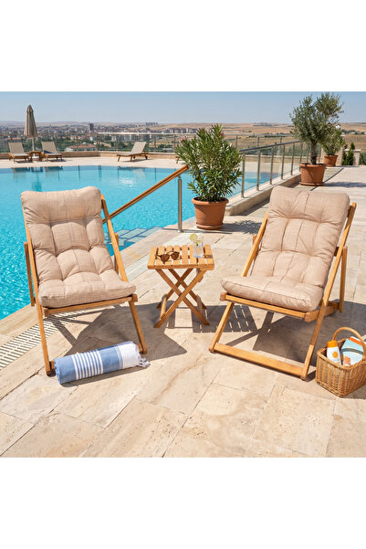 Elista Balkon Seti Minderli Bahçe & balkon &t eras & plaj Katlanır Ikili Set ...