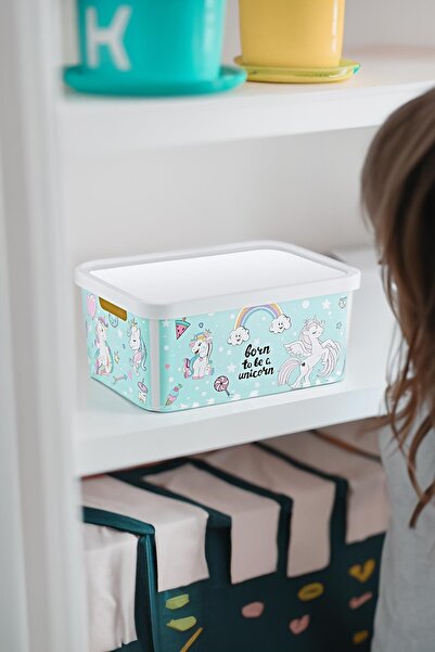 Smartware Stafi Desenli Çok Amaçlı Kapaklı Kutu 4,5 LT