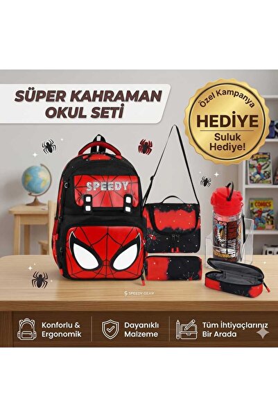 MASTER PACK Karakter School Bag with Tablet Compartment, Lunch Box, Pen Holde...