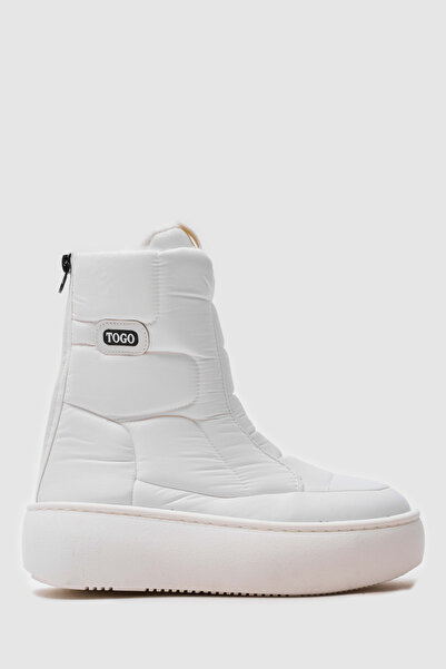 TOGO Beyaz Paraşüt Kumaş Suya Dayanıklı İçi Kürklü Kolay Giyim Fermuarlı Kadı...