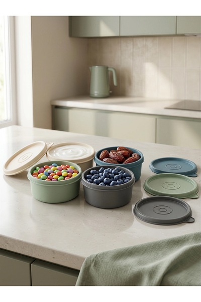 MappleHome 4'lü Mini Saklama Kabı Seti Bonibon Reçel Çikolata Kurabiye Çok Am...