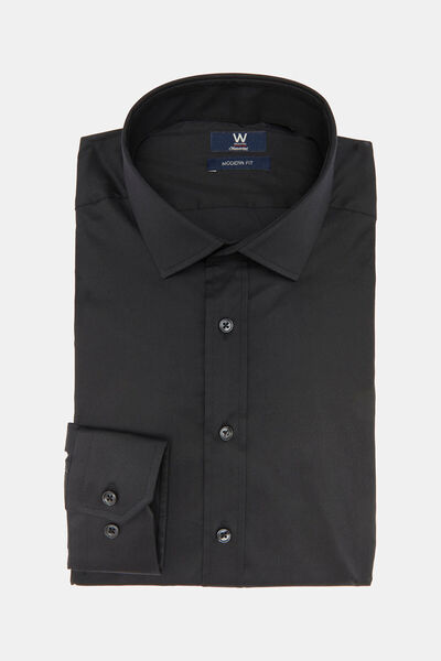 W Collection SİYAH UZUN KOLLU CUSTOM FIT GÖMLEK
