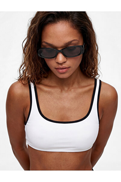 Koton U-Neck Ribbed Sports Bralette Bikini Top