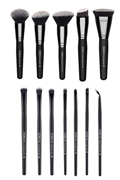 Z'oreya Σετ πινέλων μακιγιάζ Kabuki Professional 12 τεμαχίων Μαύρο