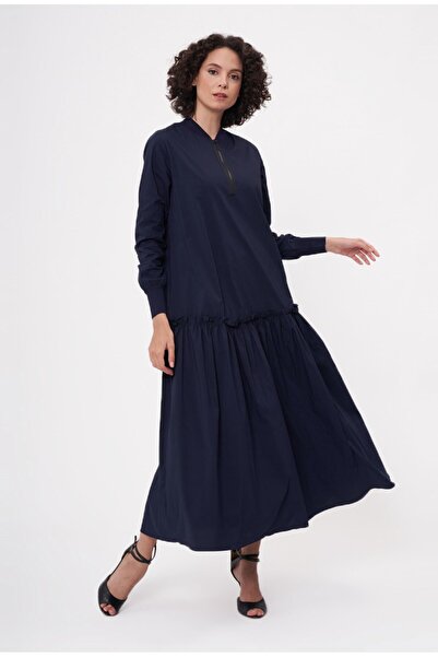 Invee Ruched dress dark blue