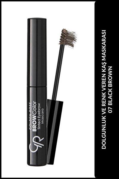 Golden Rose Brow Color Tinted Eyebrow Mascara No: 07 Black Brown - Fiber İçer...