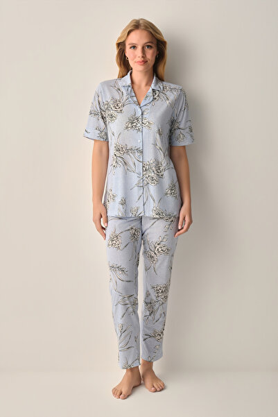 SUWEN Σετ πιτζάμες με γιακά πουκάμισο Mina