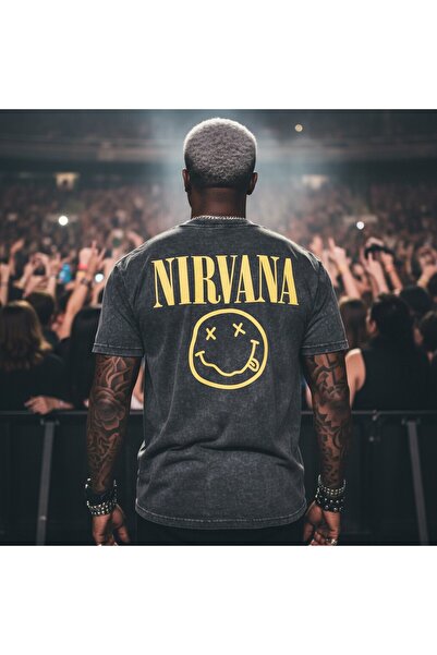 FG KONNİCHİWA Μπλουζάκι Nirvana Rock Metal με στάμπα Unisex Oversize Music Ba...