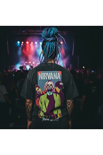 FG KONNİCHİWA Μπλουζάκι Nirvana Rock Metal με στάμπα Unisex Oversize Music Ba...