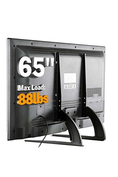 Generic قاعدة تلفزيون عالمية قابلة للتركيب على سطح الطاولة مع أرجل للتلفزيون