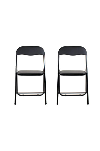 Zilan Pack of 2 folding chairs DSY1115_2S, max 100kg, artificial leather upho...