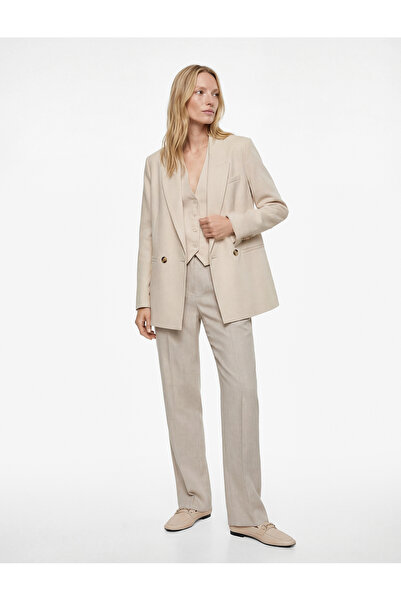 Koton Long Sleeve Buttoned Pocket Detailed Double Breasted Collar Blazer Jacket