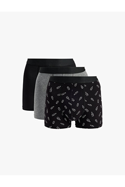 Koton Cotton Patterned 3-Piece Boxer Set