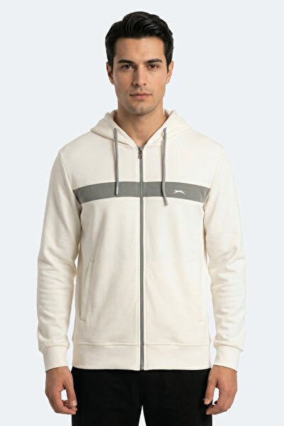 Slazenger KRALON I Hanorac pentru bărbați, ecru, cu glugă și buzunare