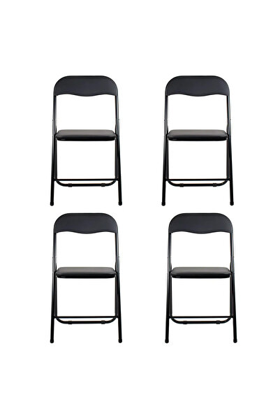Zilan Pack of 4 folding chairs DSY1115_4S, max 100kg, artificial leather upho...