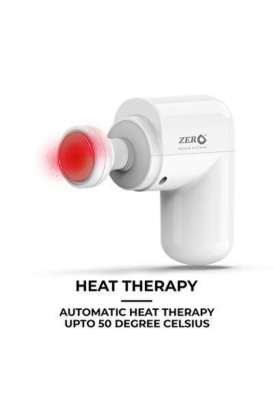 Zero Healthcare ThermaFlex cordless Massage Gun with Heat, 7 heads, quiet power for Muscle Recovery