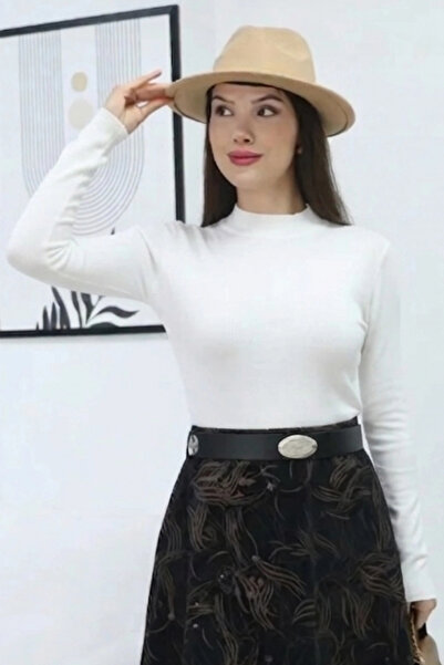 lodmela Φορμάκι Λικρά Χτενισμένο Βαμβακερό με Λαιμόκοψη 5995-Λευκό