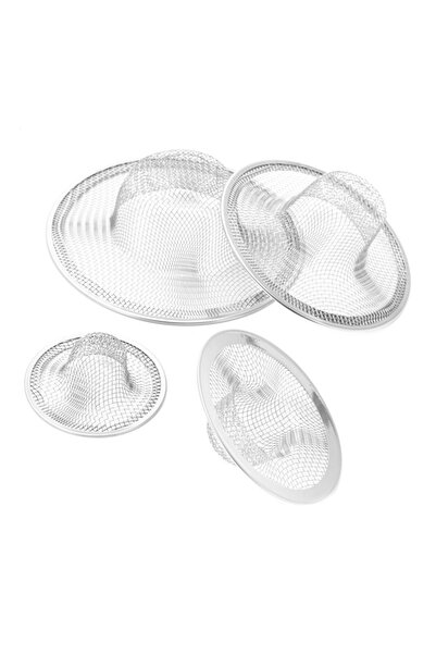 Lawazim 4PCS Sink Strainer Set - Stainless Steel Anti-Clogging Full Mesh Drai...