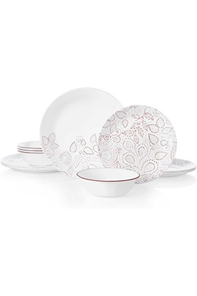 Corelle 12 pcs Leaf Stitch Dinner Set