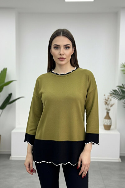 Bİ.GİYSEN Γυναικεία Φούστα και Πλεκτό Τοπ με Λαιμόκοψη Ποδηλάτου σε Πράσινο Λ...