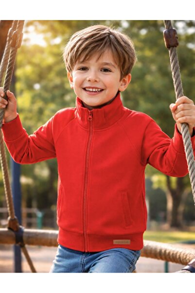 OrganicKid Basic Çocuk Kırmızı Sweatshirt