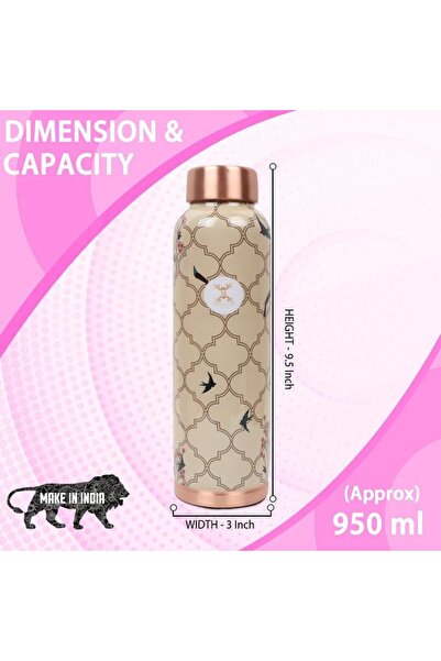 PCL Pure Copper Water Bottle 100% | 950ml Leak,Durable & Rust Proof, Elephant Design