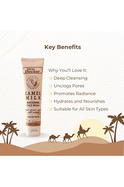Skin Doctors Camel Milk Whitening Face Wash 100ml - Deep Cleansing, Brightening, and Hydrating Exfol