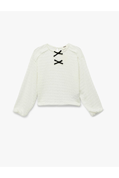 Koton Bluză cu mânecă lungă și decolteu cu fundă