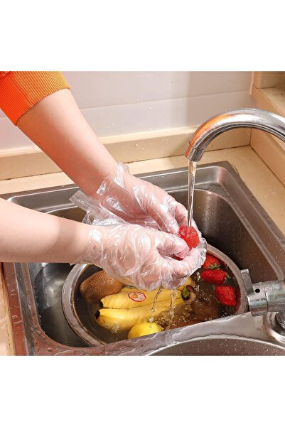 HAJAR 100-Pack Disposable Plastic Gloves