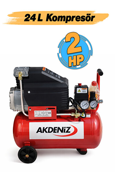 Badem10 Yağlı Elektrikli Hava Kompresörü 2 Hp 24 Litre Tank 8 Bar Küçük Orta ...