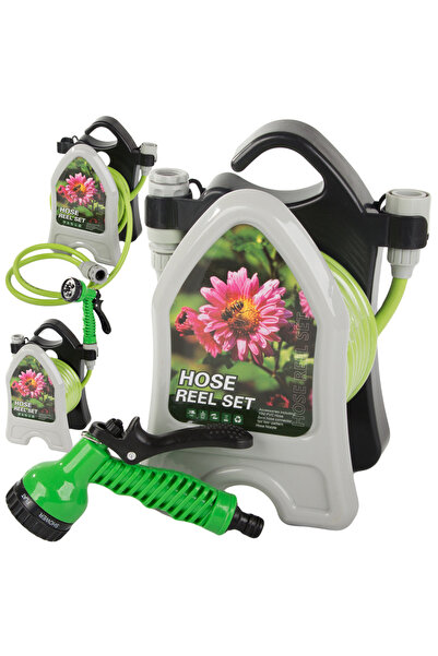 OEM Garden hose for watering on stand, retractable gun, quick connector 10m