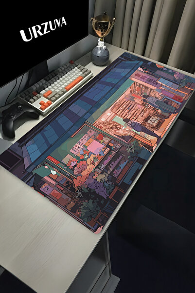 urzuva Tokyo Market Gaming Oyuncu XL Mouse Pad Mousepad 90X40 cm 3Mm Dikişli Model
