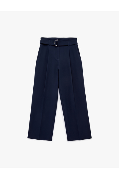 Koton Standard Wide-Leg Pants with Waist Belt
